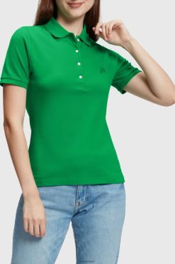 Esprit Women Dolphin Tennis Club Classic Polo Green Polos D2B4J4495