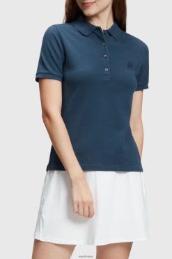 Esprit Women Dolphin Tennis Club Classic Polo Navy Polos D2B4J4496