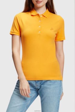 Esprit Women Dolphin Tennis Club Classic Polo Orange Polos D2B4J4500