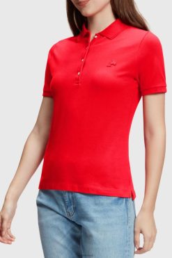 Esprit Women Dolphin Tennis Club Classic Polo Red Polos D2B4J4498