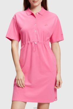 Esprit Women Dolphin Tennis Club Pleated Polo Dress Pink Dresses D2B4J4503