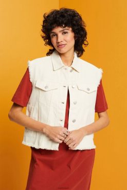 Esprit Women Frayed Denim Vest Ice Vest D2B4J462