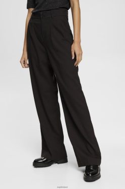Esprit Women High rise wide leg trousers Black Trousers & Pants D2B4J4246