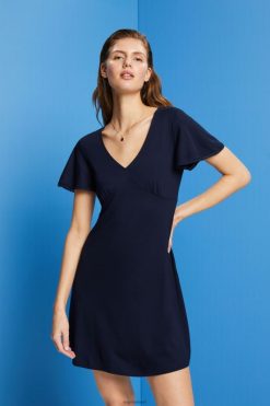 Esprit Women Jersey dress with bell sleeves Navy Dresses D2B4J464
