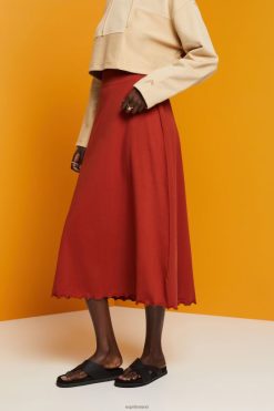 Esprit Women Jersey midi skirt, sustainable cotton Terracotta Skirts D2B4J444