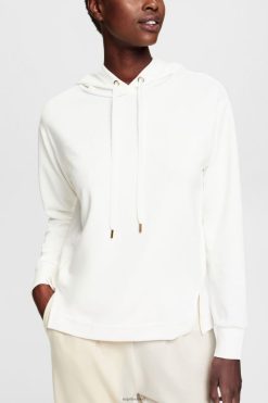 Esprit Women Logo print hoodie Off White Sweatshirts & Hoodies D2B4J4558