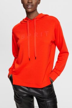 Esprit Women Logo print hoodie Red Sweatshirts & Hoodies D2B4J4559