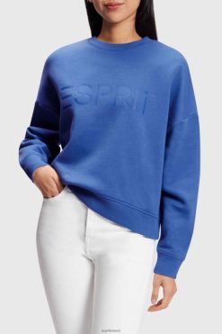 Esprit Women Logo print sweatshirt Blue Sweatshirts & Hoodies D2B4J4464