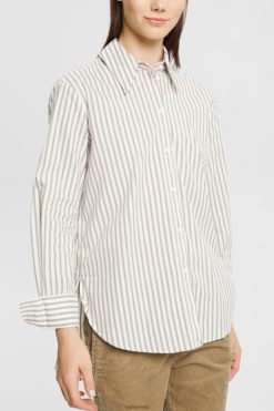 Esprit Women Long striped woven blouse White Blouses D2B4J4397