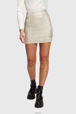 Esprit Women Metallic cable knit mini skirt Gold Skirts D2B4J4360
