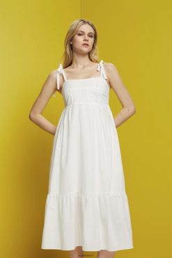 Esprit Women Midi dress with embroidery, LENZING ECOVERO White Dresses D2B4J4205