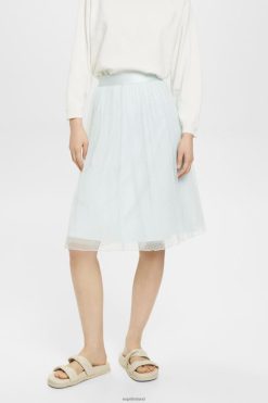 Esprit Women Midi skirt with glitter effect Light Aqua Green Skirts D2B4J4268