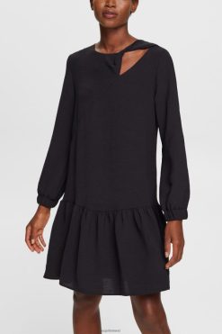 Esprit Women Mini dress with cut-out Black Dresses D2B4J4429