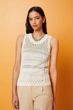 Esprit Women Mouline sleeveless jumper, cotton blend Ice Sweaters D2B4J4107