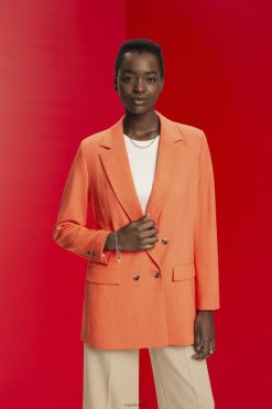 Esprit Women Oversized double-breasted blazer Orange Red Coats D2B4J4313