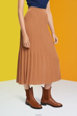 Esprit Women Pleated midi skirt Brown Skirts D2B4J4482