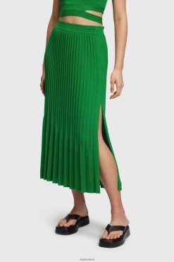 Esprit Women Pleated midi skirt Green Skirts D2B4J4389