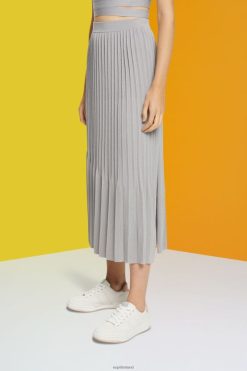 Esprit Women Pleated midi skirt Medium Grey Skirts D2B4J4481