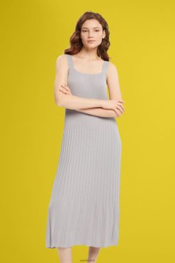 Esprit Women Pleated strap dress Medium Grey Dresses D2B4J4490