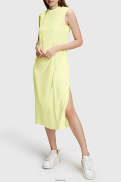 Esprit Women RAYON SILK Tank Dress Lime Yellow Dresses D2B4J4452