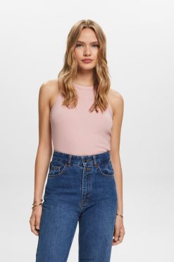 Esprit Women Ribbed tank top Old Pink Tank D2B4J414