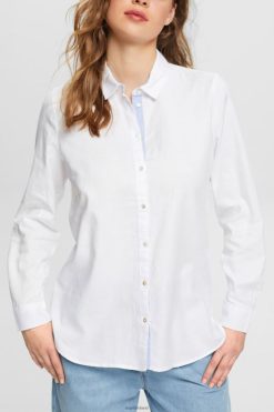 Esprit Women Shirt blouse made of 100% cotton White Blouses D2B4J4514