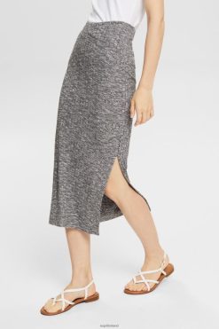 Esprit Women Space dye rib-knit midi skirt Anthracite Skirts D2B4J4534
