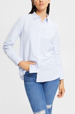 Esprit Women Striped blouse Light Blue Blouses D2B4J4552