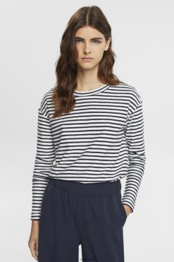 Esprit Women Striped long sleeve, 100% cotton Off White Long Sleeve D2B4J4251