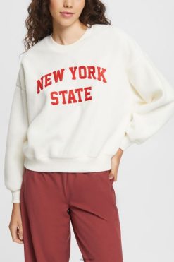Esprit Women Teddy borg sweater collegiate sweatshirt Off White Sweatshirts & Hoodies D2B4J4324