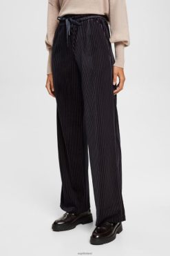 Esprit Women Wide fit striped joggers Black Joggers D2B4J4422