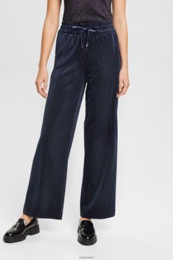 Esprit Women Wide fit striped joggers Navy Joggers D2B4J4423